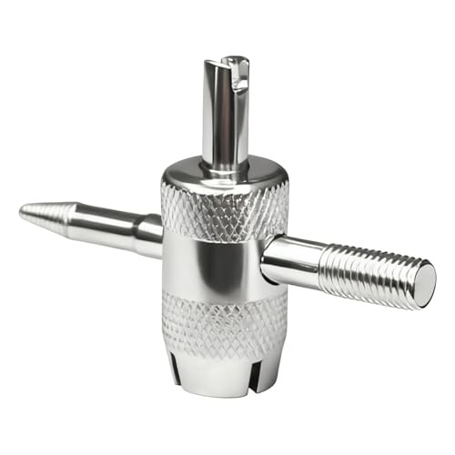 4-Way Tire Valve Stem Core Removal Tool, Multifunctional 4 Way Valve Silver