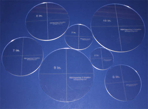 7 piece Circle Set Quilting Templates - 1/4" Acrylic-Clear -