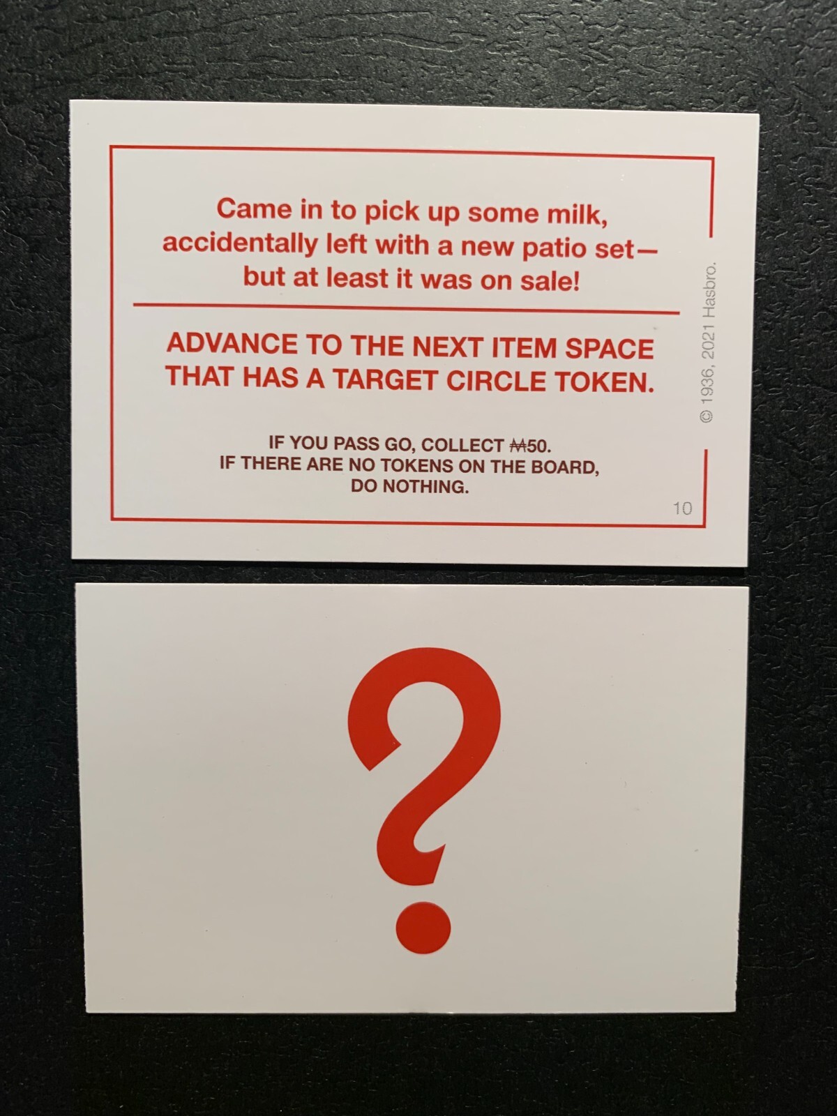 Monopoly   Target    CHANCE CARD    Come In To Pick Up Milk    2021