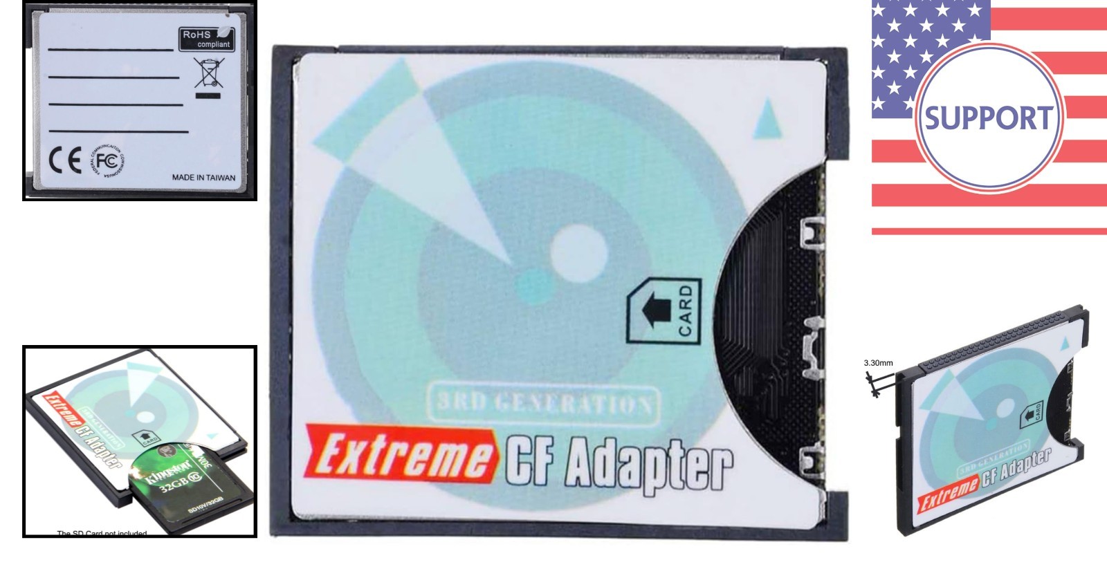 Compact Flash Type I Adapter for SD/SDHC/SDXC Cards - Lightweight & Efficient