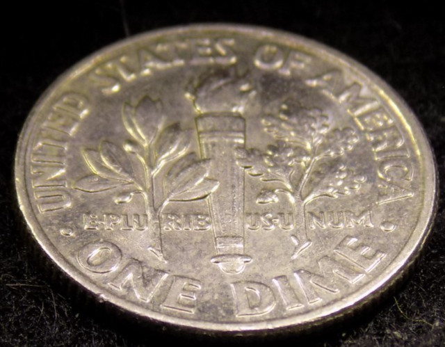 1998-P Roosevelt Dime Misaligned Die Obverse Off Center Error