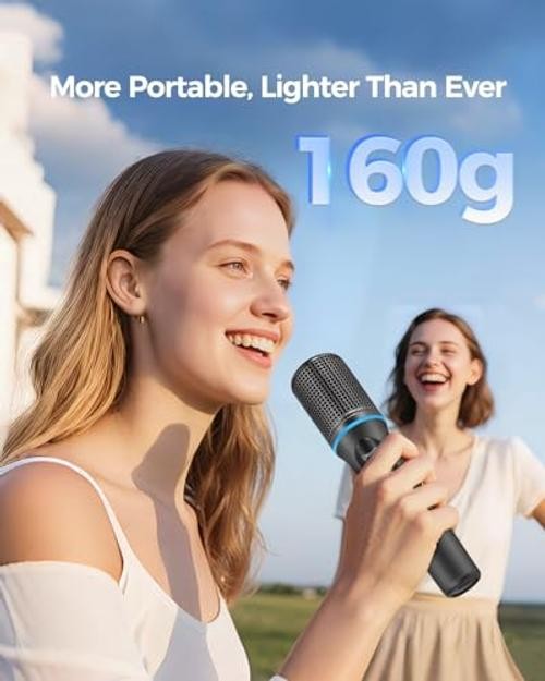 Wireless Microphones, 5-level Volume Adjustment, Dual Handheld Dynamic Mic