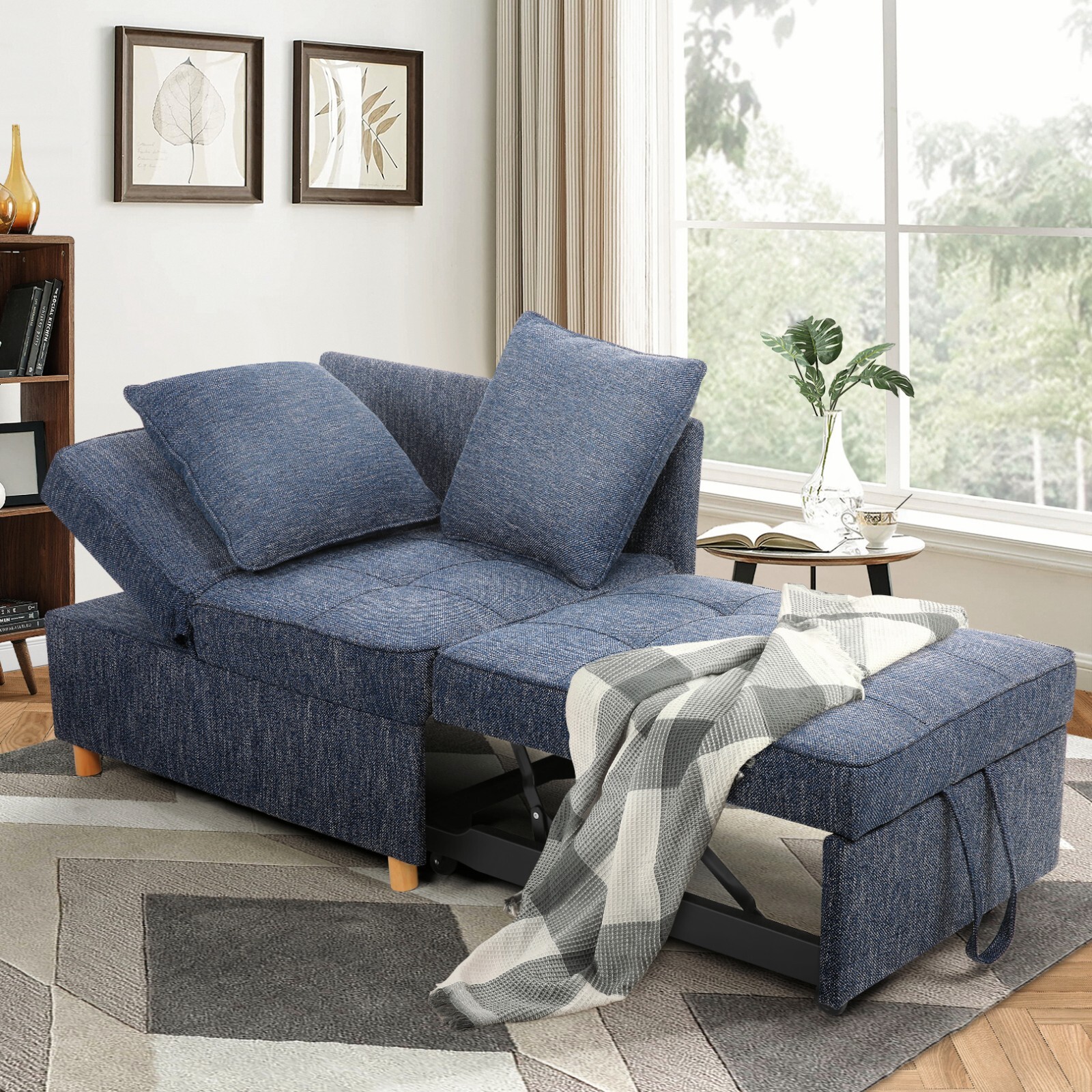 Sofa Bed Chair,4-in-1 Convertible Chair Bed Folding Single Recliner Sleeper Sofa
