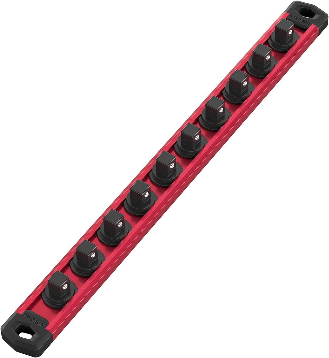 WORKPRO Magnetic Socket Organizer 1/2" /1/4" /3/8" Dr Socket Holder Socket Rails