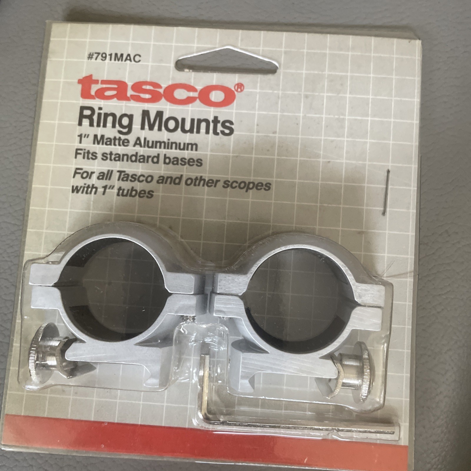 Tasco Silver Scope Mounting Rings for 1" Scope #791MAC