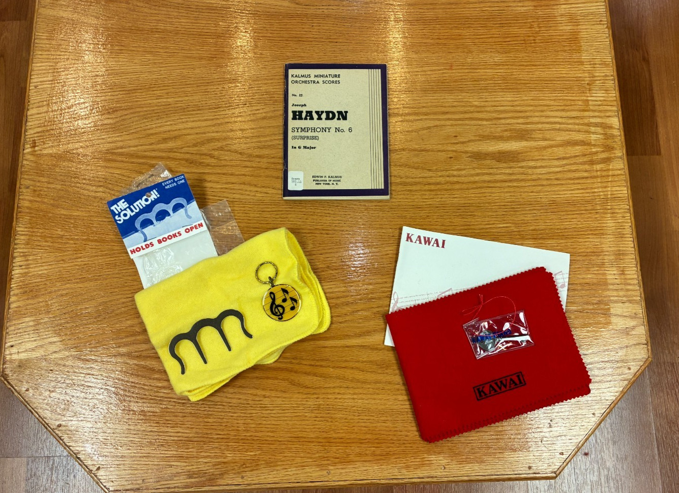 Piano Accessories Lot: Kawai Cloth & Key, Haydn Symphony, Book Clip [READ DESC]