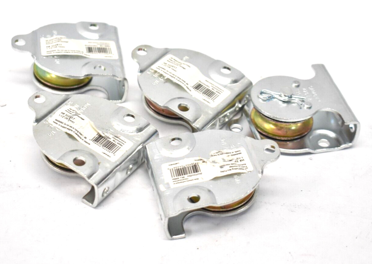 Lot of 5 Hillman Hardware Essentials 1-1/2" Wall/Ceiling Mount Single Pulley
