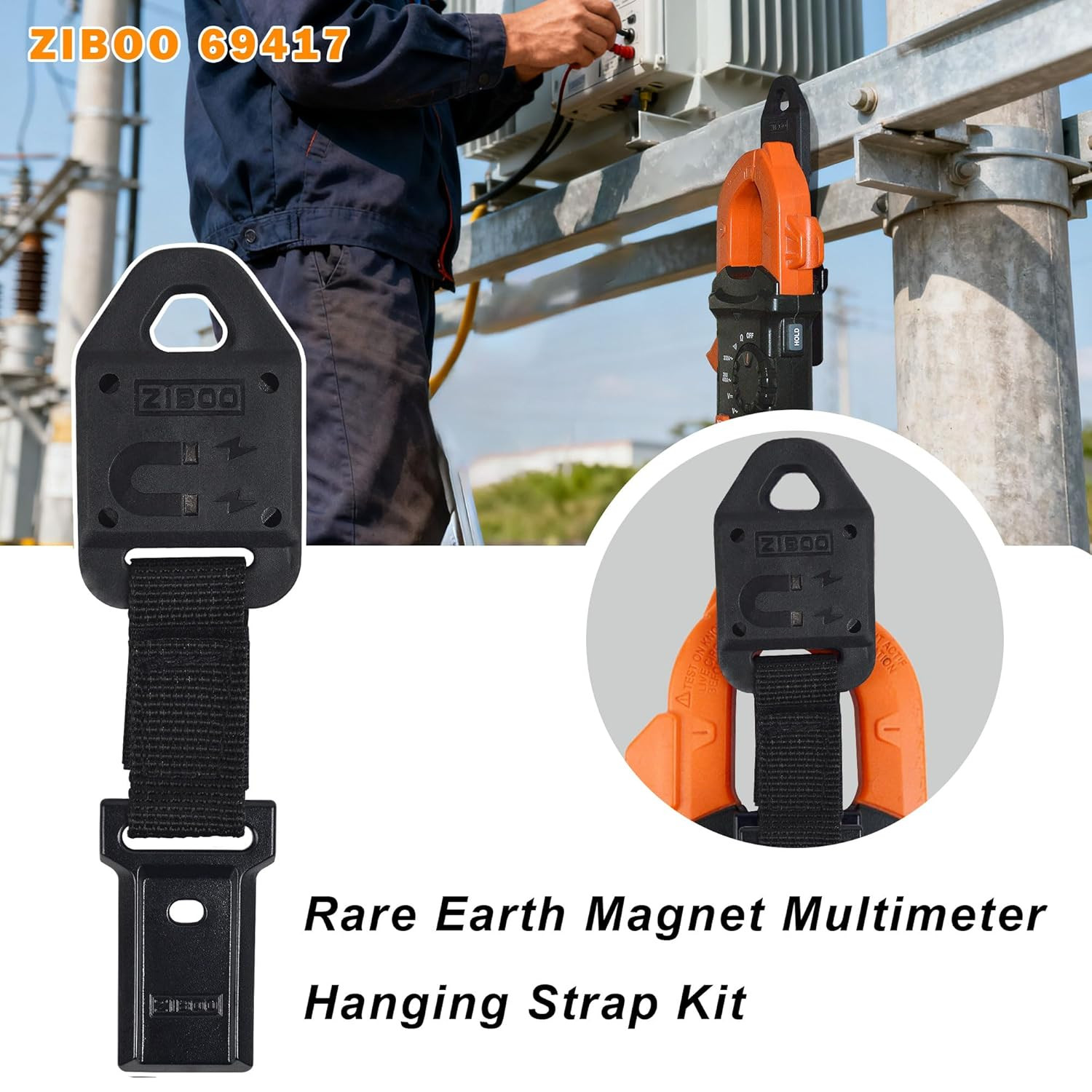 69417 Rare Earth Magnet Multimeter Hanging Strap Kit Compatible with Klein Tools