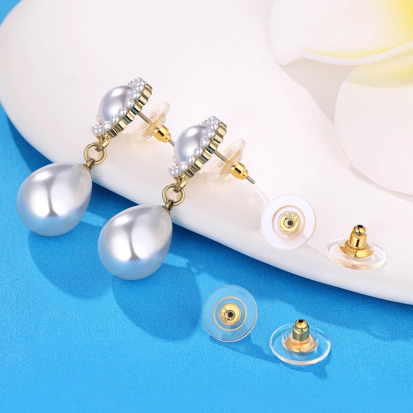 3 Pairs Locking Earring Backs for Studs Heavy Droopy Earrings - 925 Sterling ...