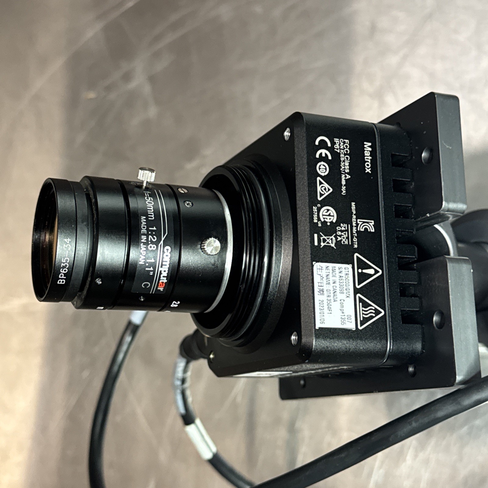 Matrox Iris GTR5000 GMX Camera with Computar 1:2.8 Lens + Smartvision Assembled