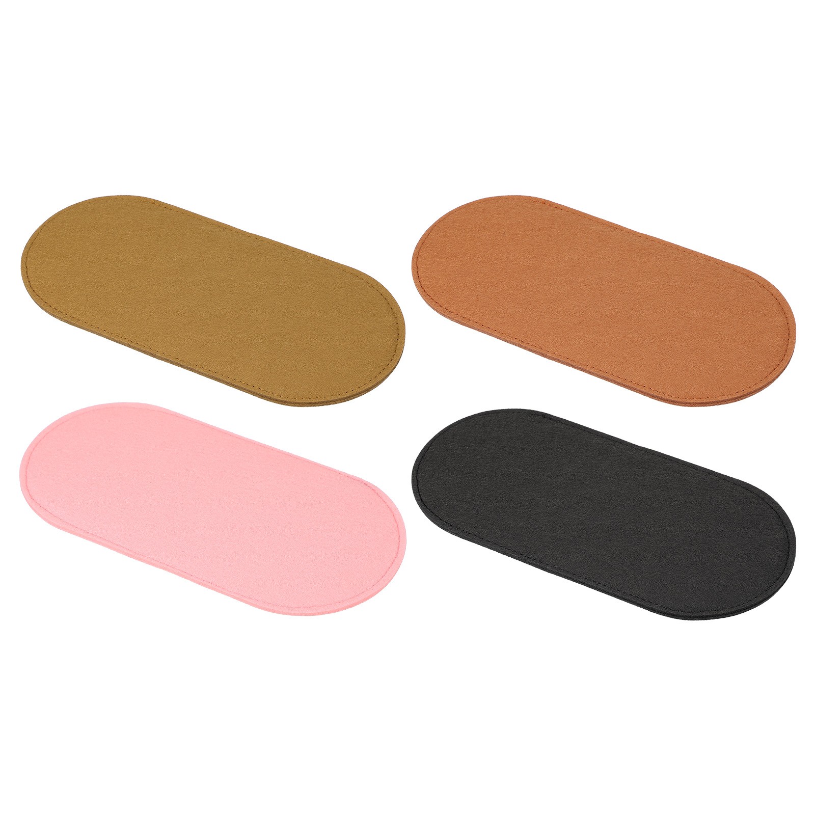 4 Pcs Felt Base Shaper 10x5 Inch, Bag Bottom Shaper Pad Oval 4 Color