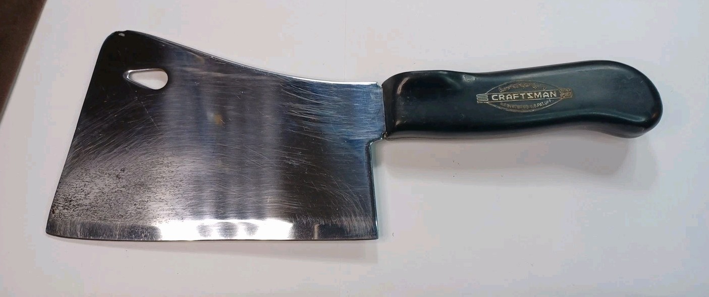 Vintage 6" CRAFTSMAN Heavy Duty Cleaver, W/ Bakelite Black Handle, U.S.A.