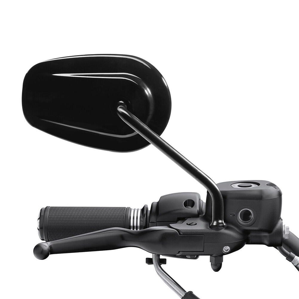 Black Rear View Side Mirrors Fit For Harley Touring Street Glide Road Glide King
