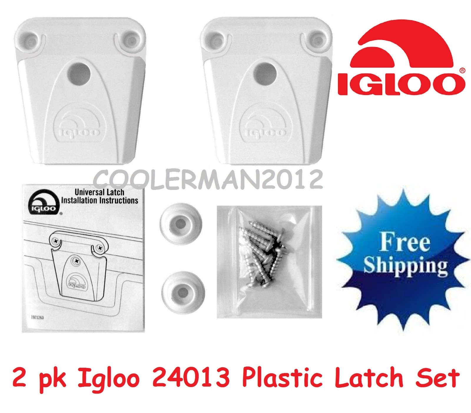 IGLOO COOLER PARTS HINGE LATCH DRAIN PLUG LID STRAP CAP HANDLE STAINLESS STEEL