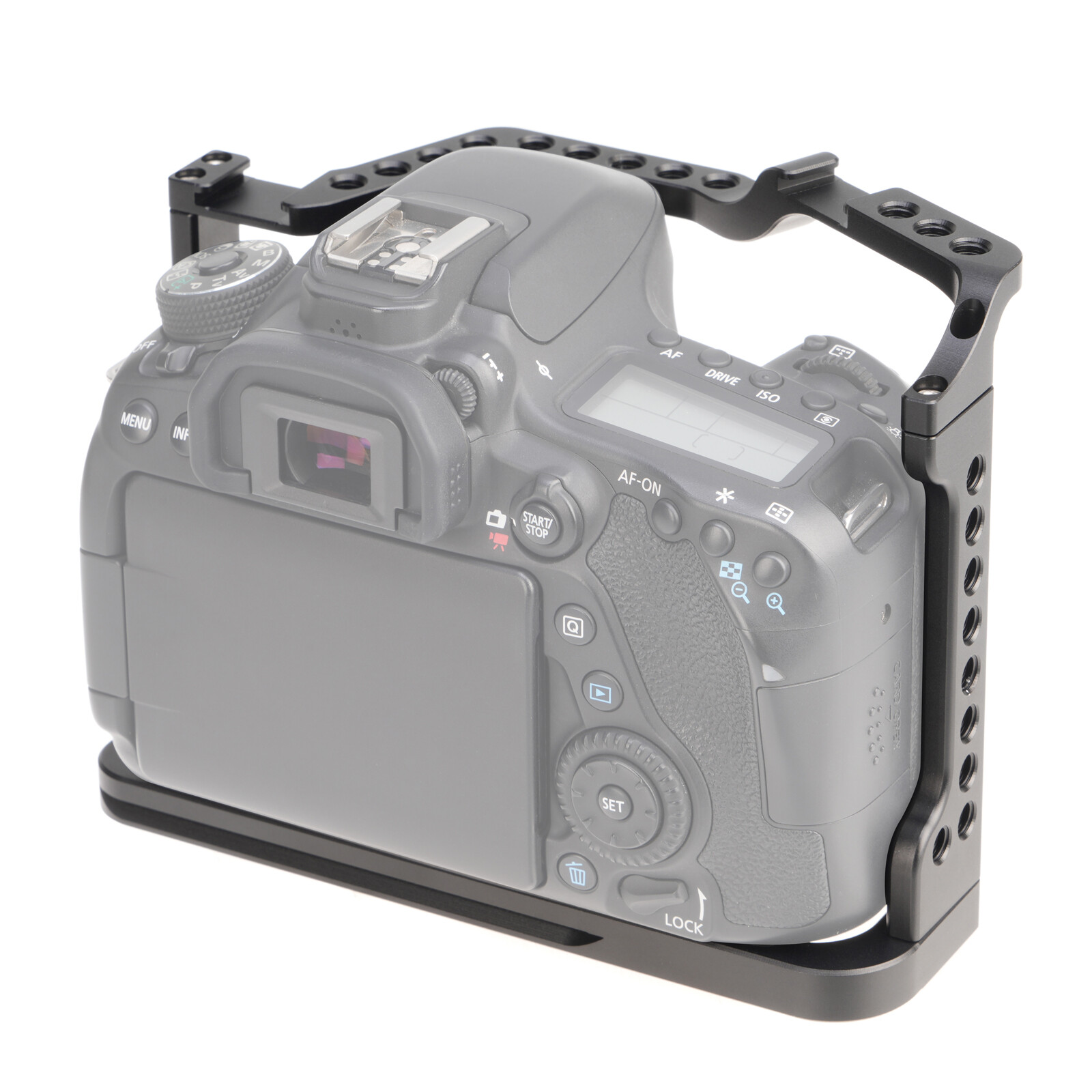 Camera Cage Rig with 1/4"-20 with Top Handle Grip for Canon EOS 80D 90D Camera