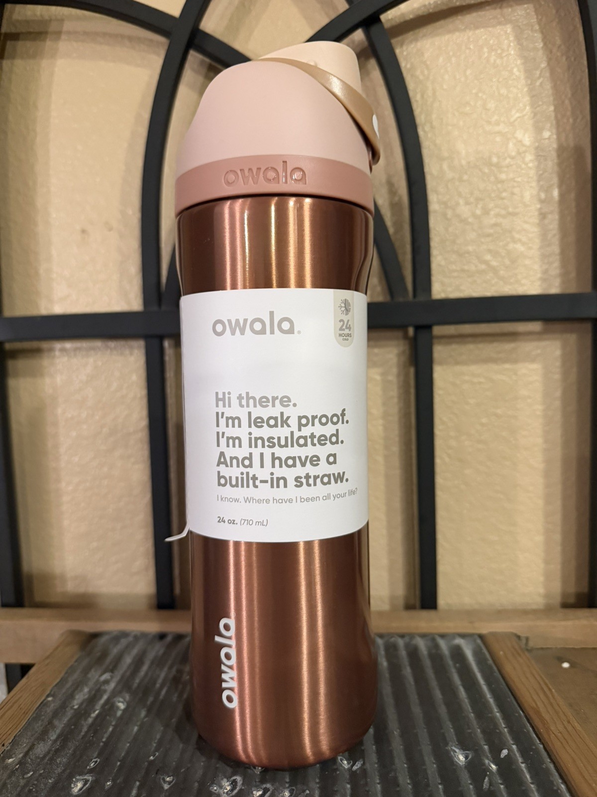 Owala “In Good Company” 24oz Rose Gold FreeSip Water Bottle Target Exclusive~NWT