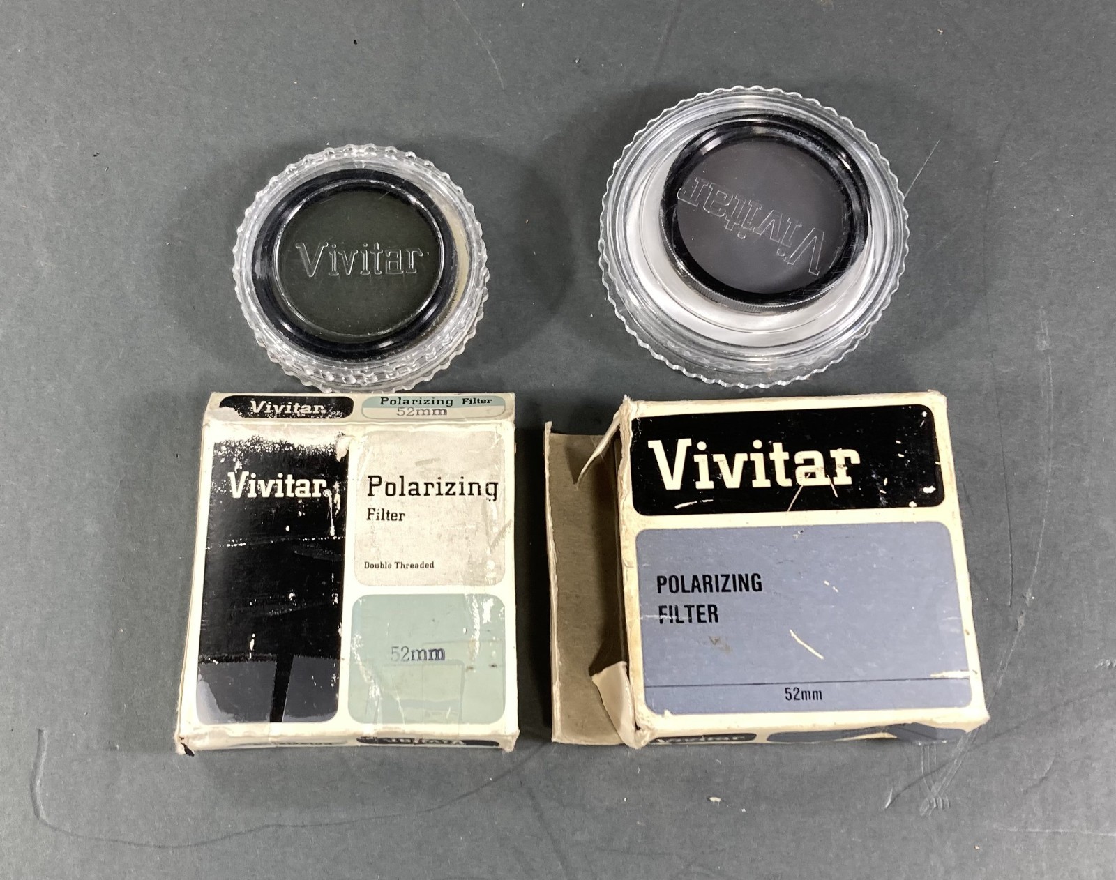 Vivitar Polarizing Filter 52mm, set of 2.  With boxes and plastic cases.