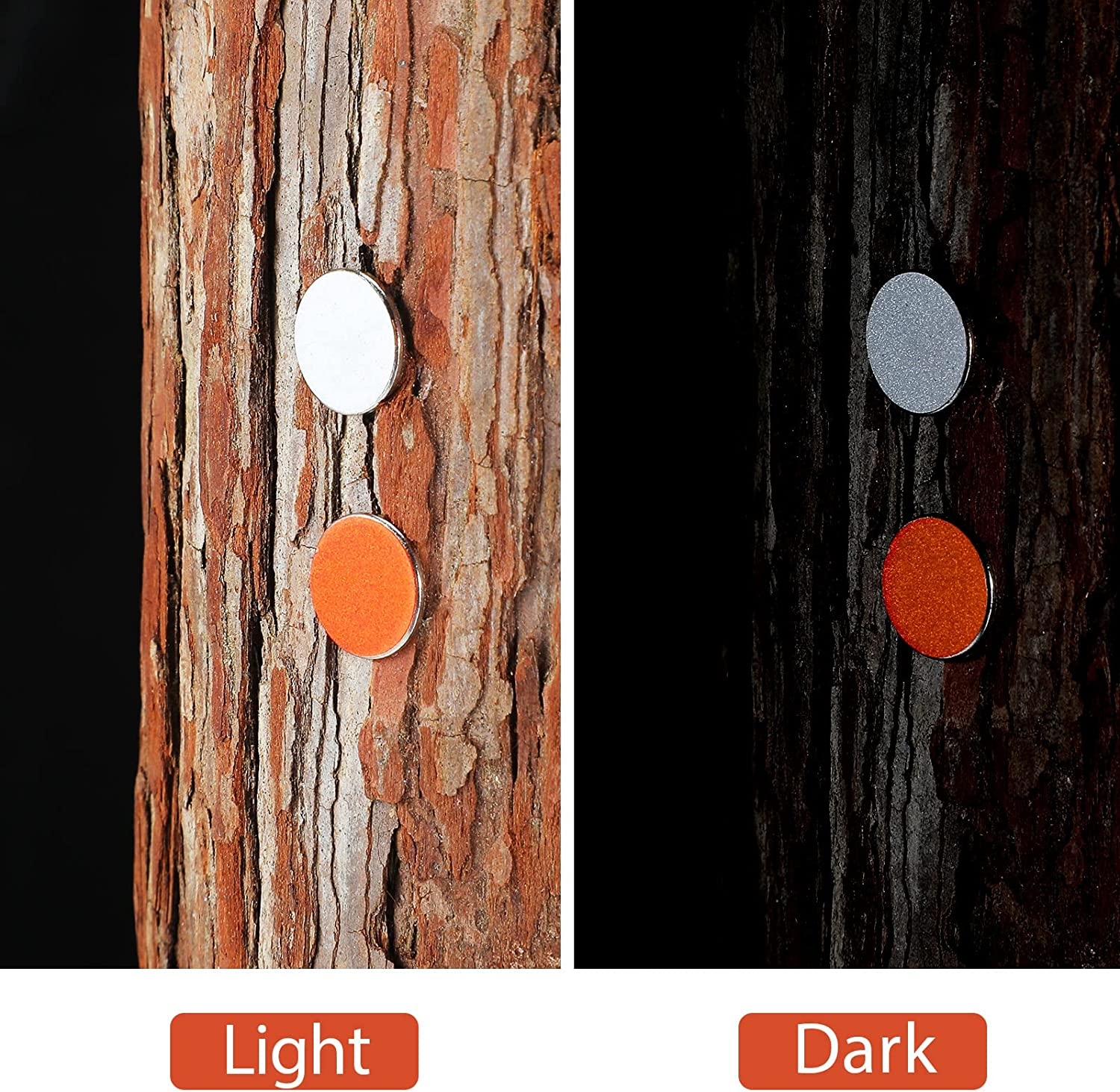 200 Pack White and Orange Reflective Tacks Trail Marking Tacks Glow Tacks