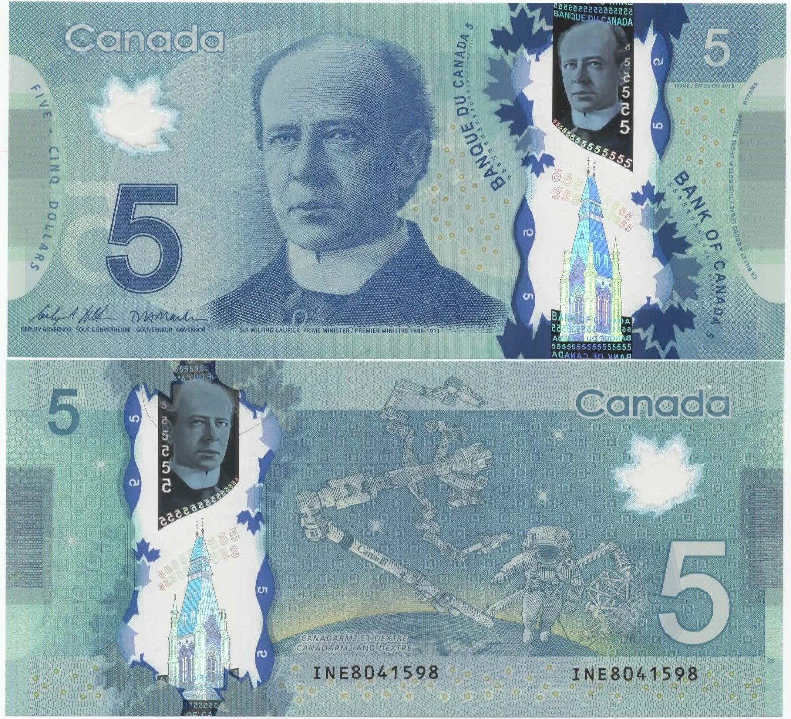 Canada 5 Dollars 2013 (2020) GEM UNC "INE" Wilkins-Macklem