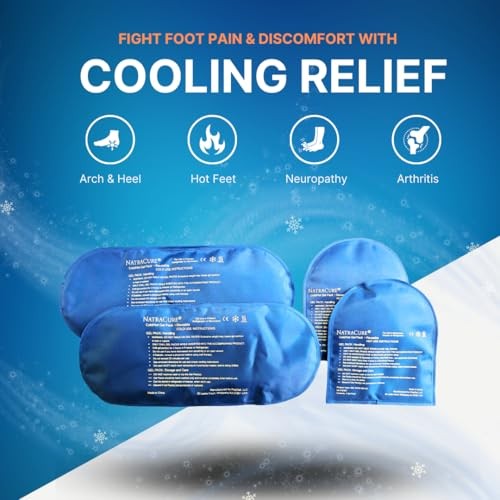 NatraCure Replacement Gel Packs for Cold Therapy Socks - 4-Piece Set, Reusable