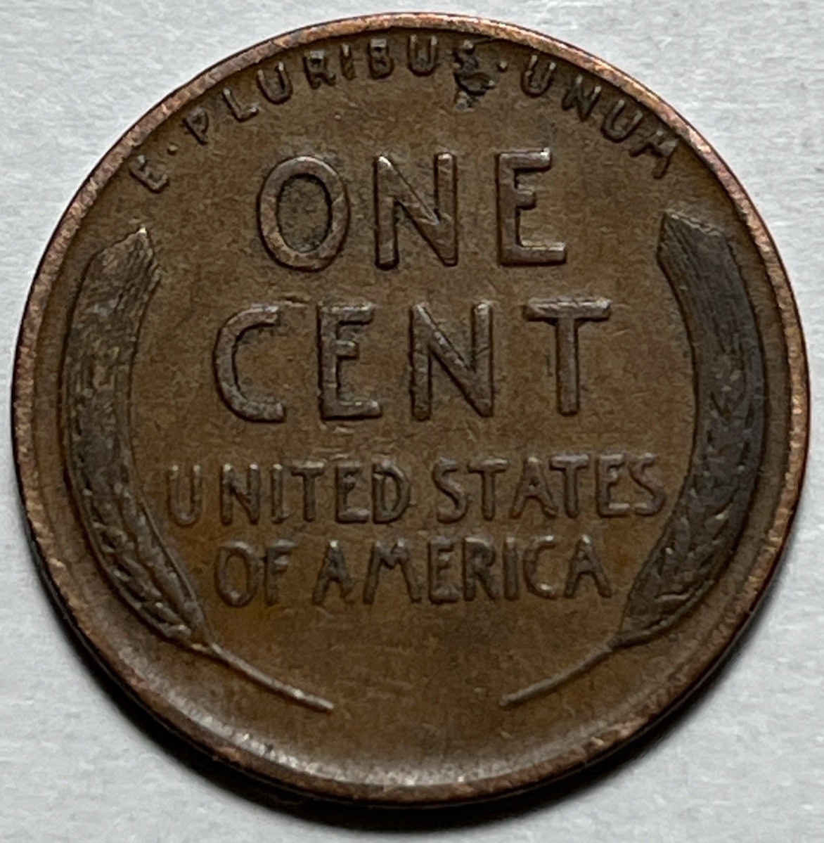 1938 D Lincoln Wheat Penny Error Strike Through Copper Shaving Reverse