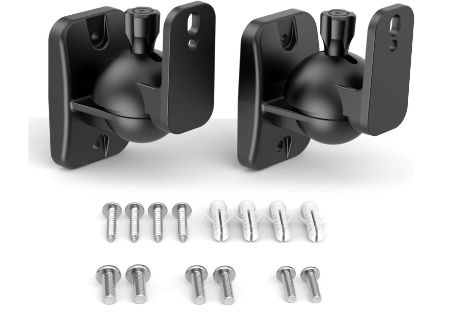 Soportes pared altavoces surround y estantería 8lb negro pack 2
