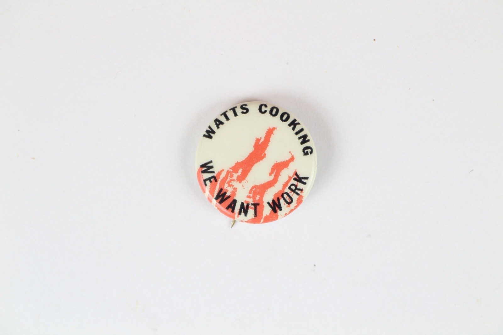 1960's Watts Cooking WE WANT WORK Campaign Pinback Button