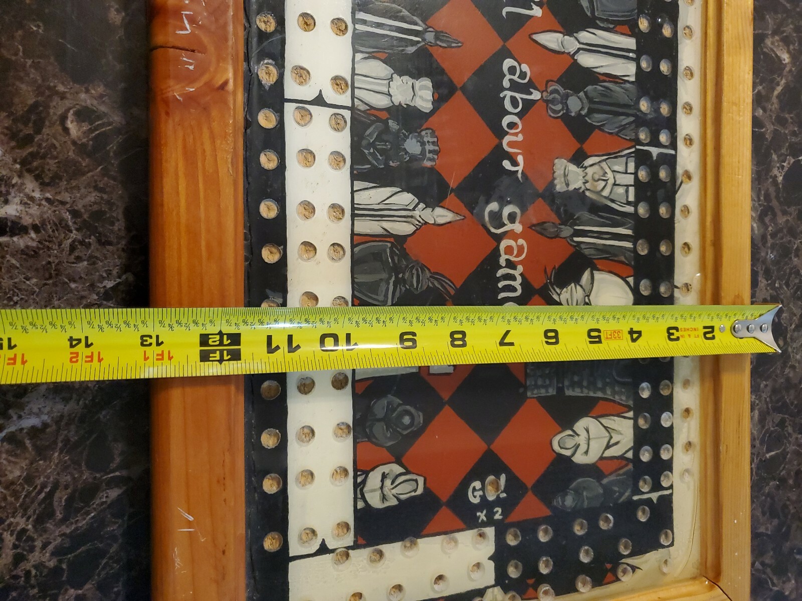 Woden Game Bord With 3 Marbles