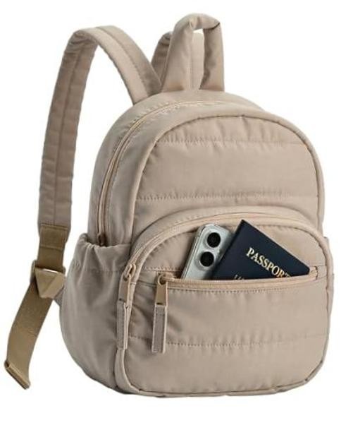 Mini Backpack for Women with Quilted Design and Adjustable Straps | 01-camel