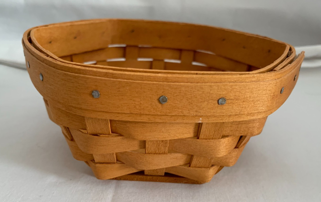 Longaberger 2001 Sage Booking Basket 5" Generations Hexagon Shape Classic Stain