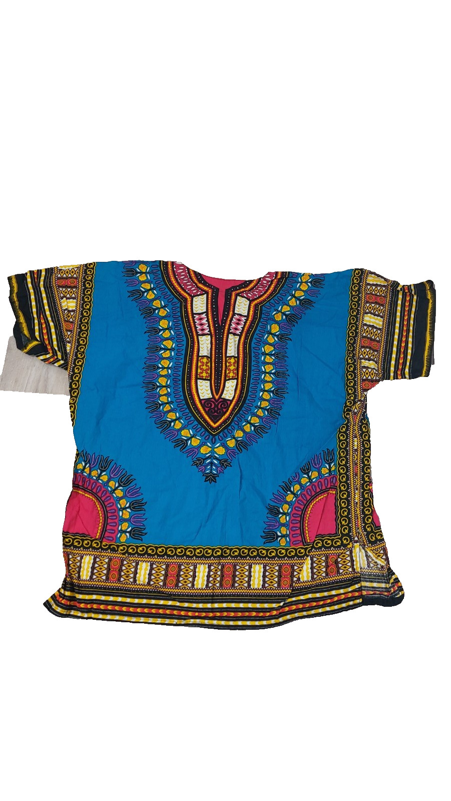 Men Women African Dashiki Top Shirt Hippie Blouse 100% Cotton 2 Pocket Free size