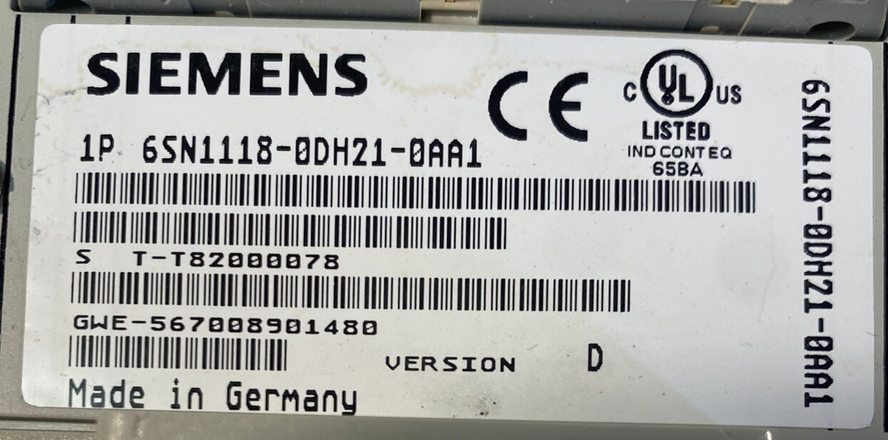 SIEMENS 6SN1118-0DH21-0AA1 DRIVE CONTROLLER OVERNIGHT SHIPPING