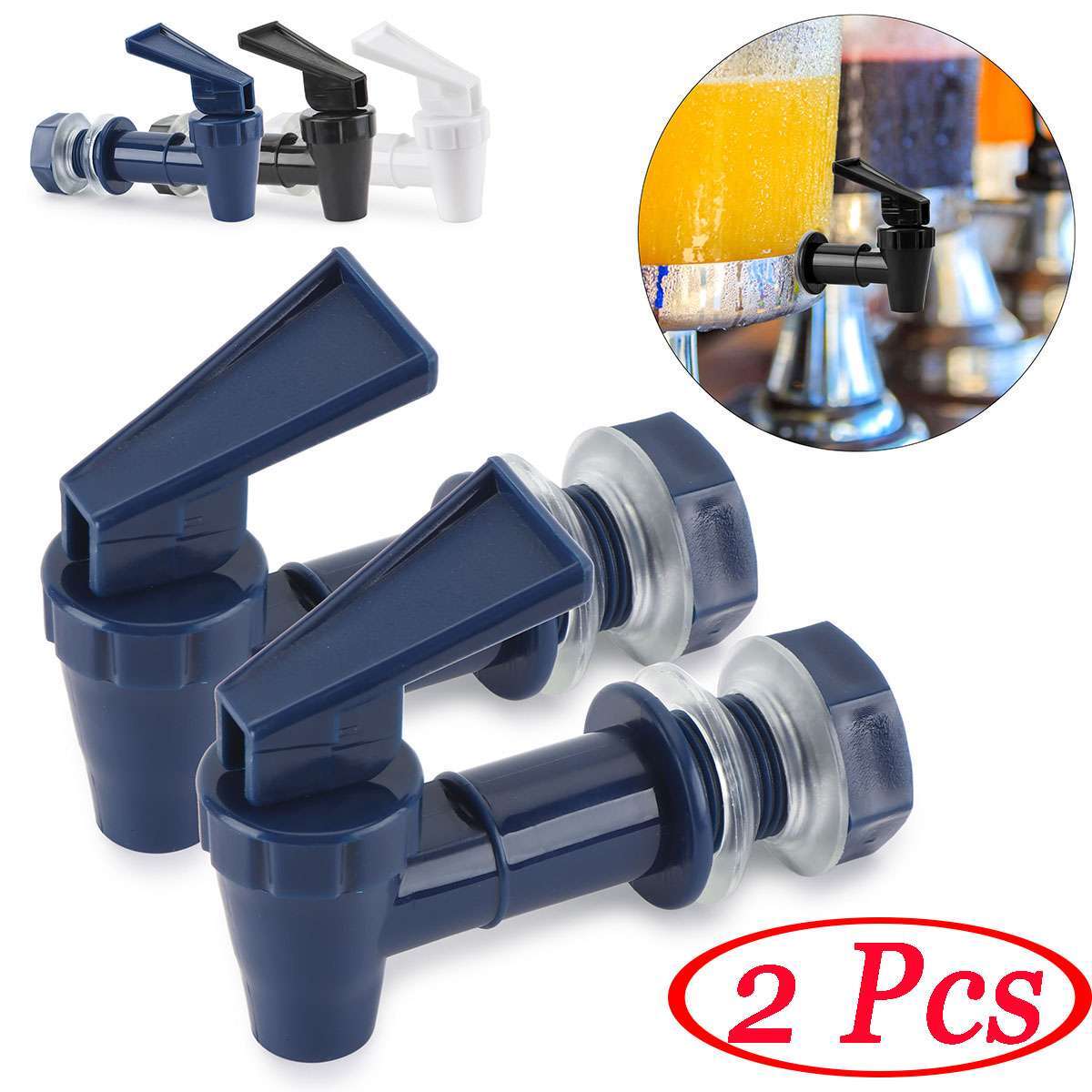 2Pc Replacement Beverage Dispenser Spigot Faucet Jug Jar Bucket Bottle Tap Valve
