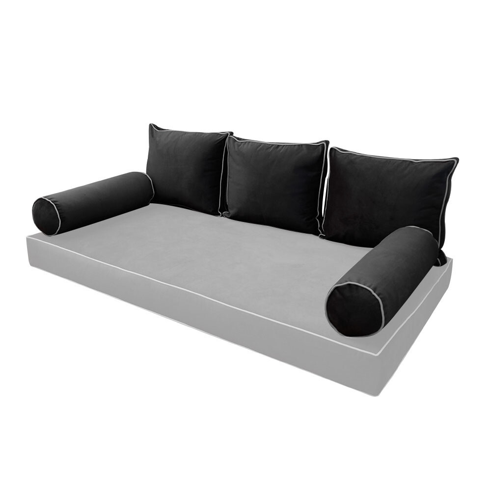 SLIPCOVER ONLY Contrast Full Style V3 Velvet Indoor Daybed Bolster Cushion AD350