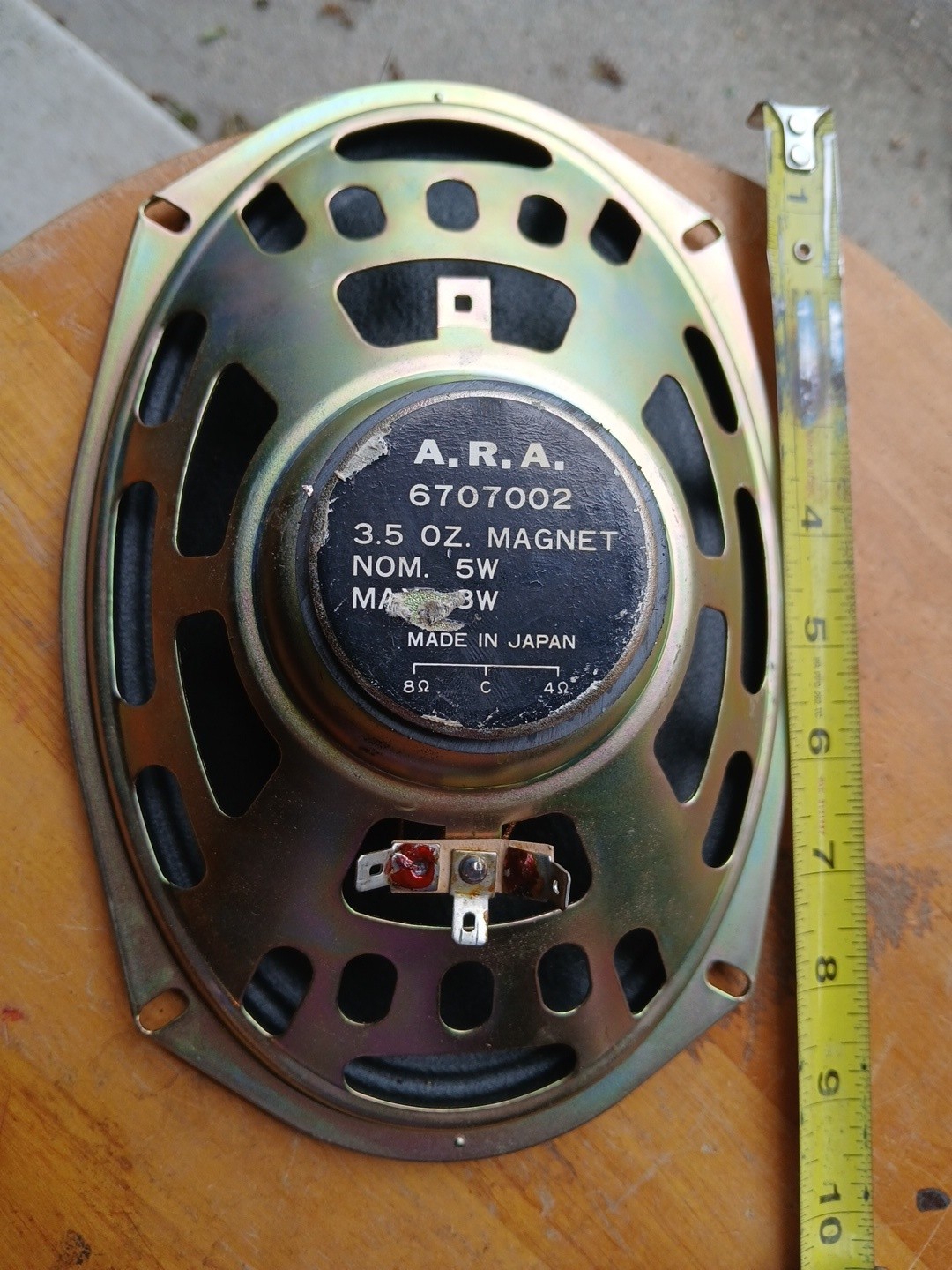 A.R.A. 6707002 6" x 9" SPEAKER 3.5 OUNCE Magnet SPEAKER WORKING JAPAN 8 or 4 Ohm