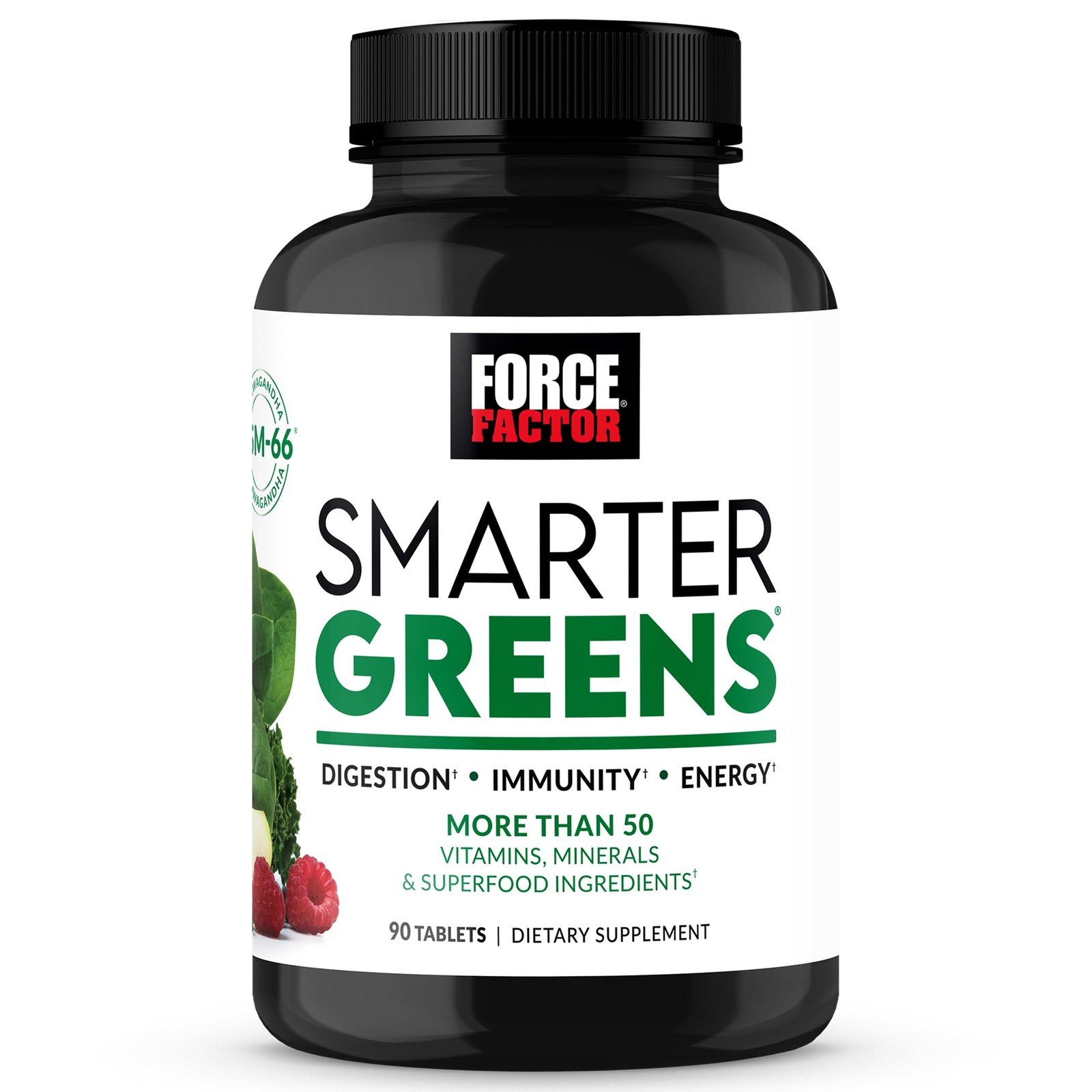 Force Factor Smarter Greens Tablets, 90 Count (Pack of 1), Green