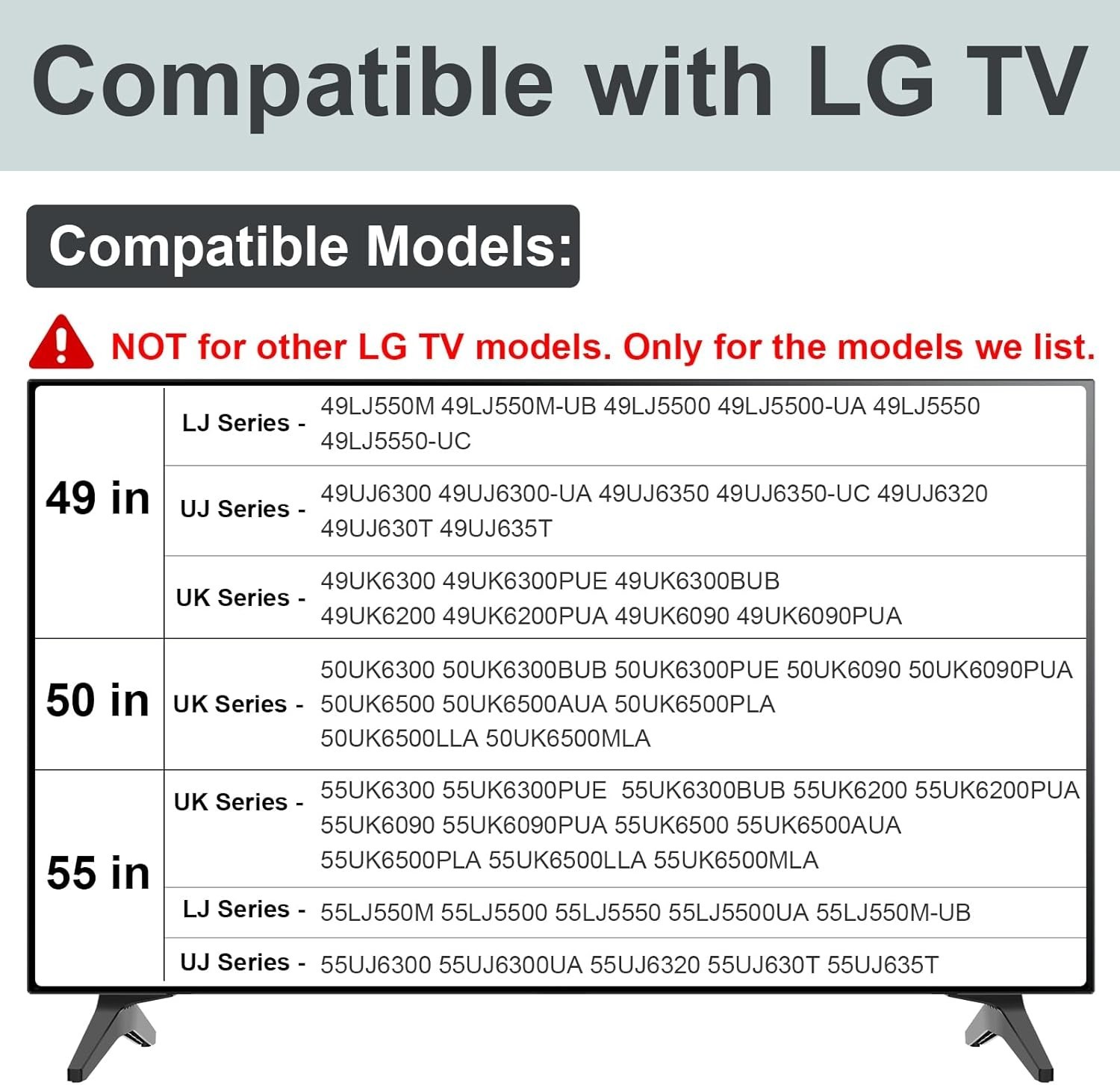 Sturdy LG TV Stand Legs Replacement - Easy Assembly for 49, 50, 55 Inch Models