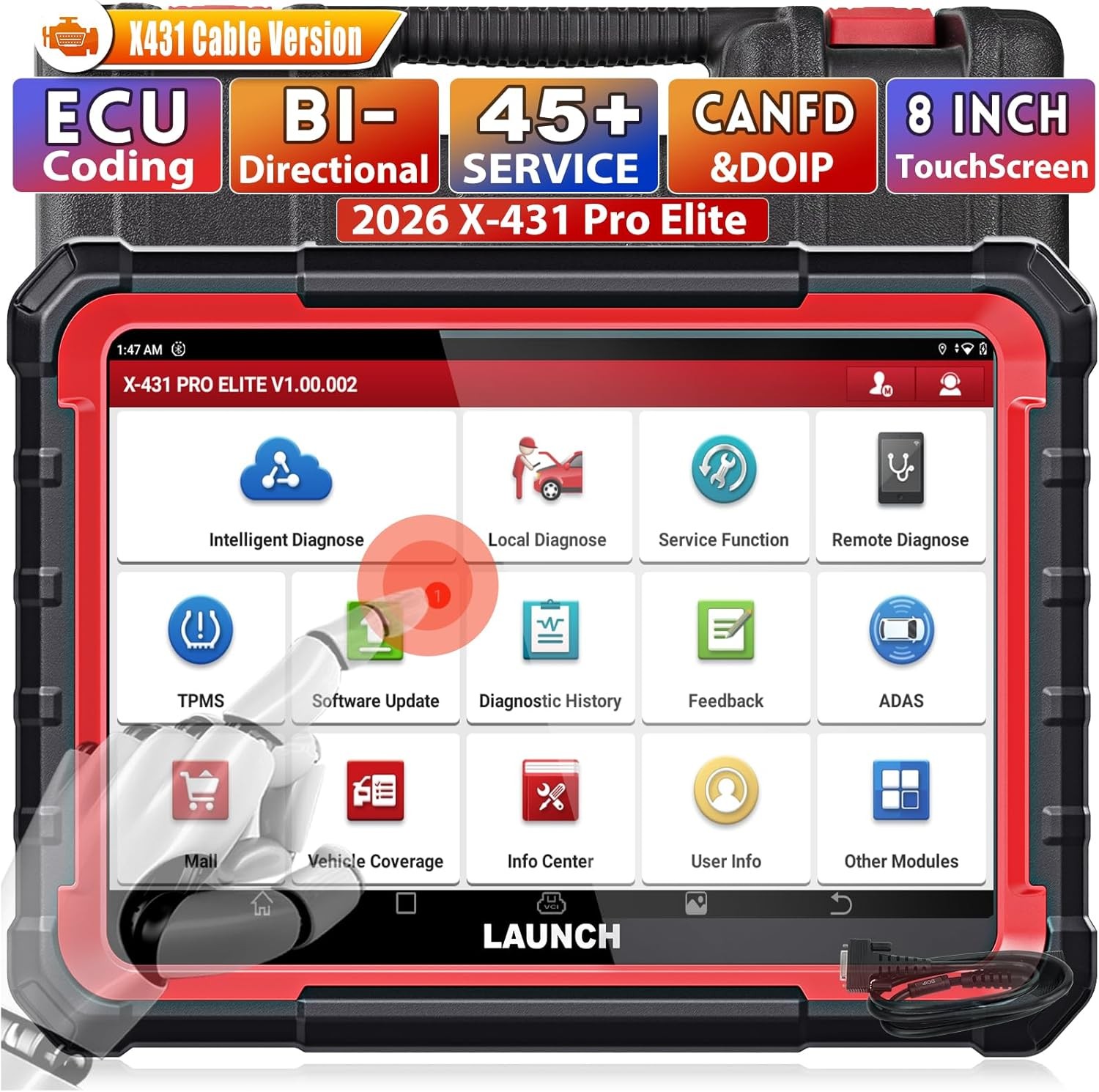LAUNCH X431 Pro Elite V+ Pro3S+ Bidirectional Car Diagnostic Scanner ECU Coding