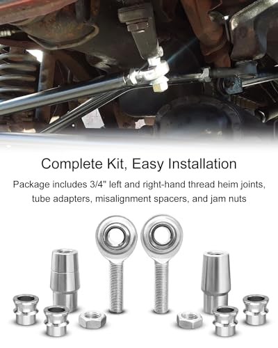 2 Set 3/4” Heim Joint Rod End Kit, Left and Right Hand Thread Heim Joint, 2