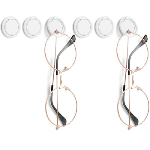Ymapinc 6pcs Adhesive Eyeglasses Holder,180°Folding design,Sunglasses Holder