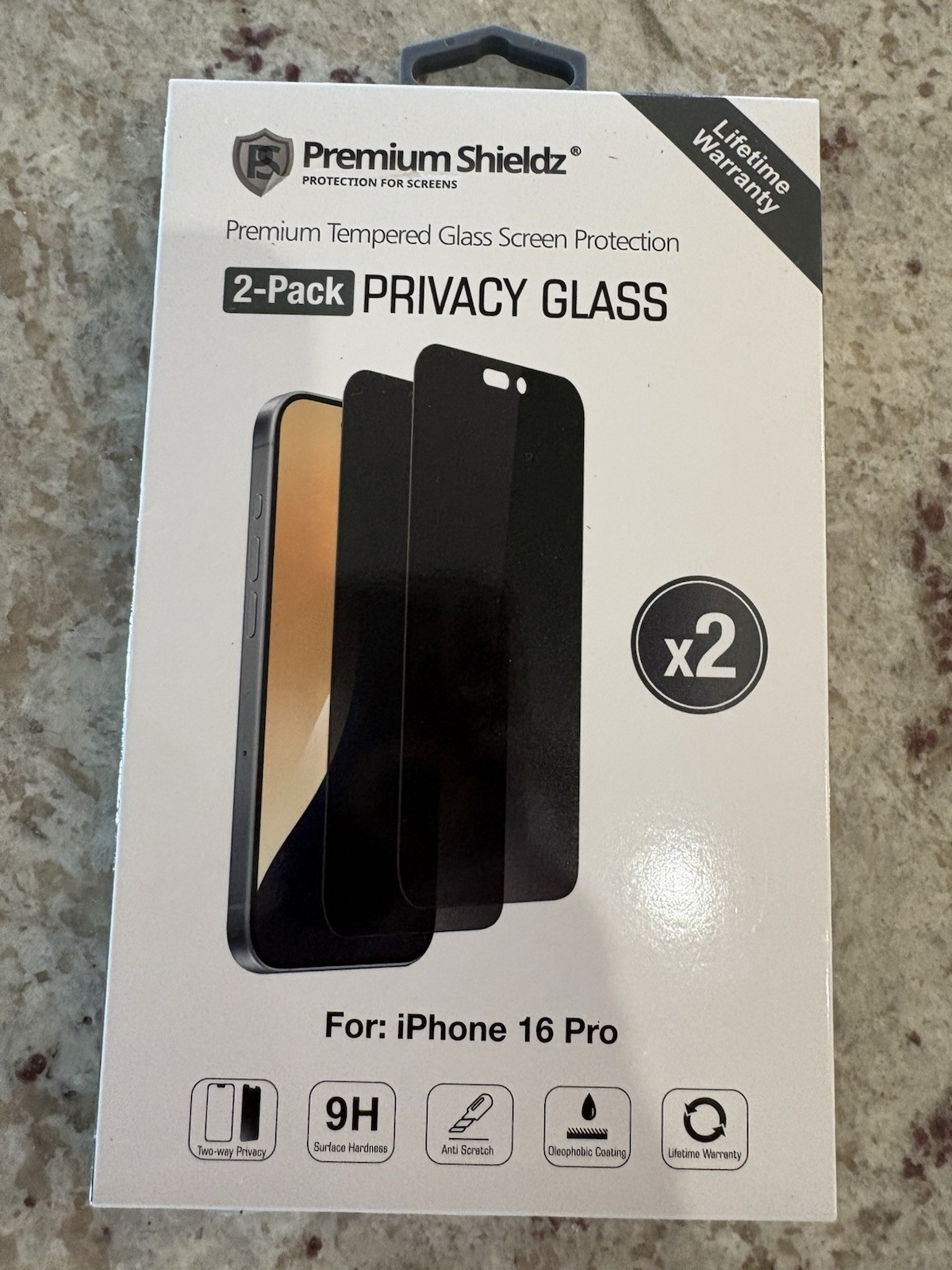 Premium Tempered Glass Screen Protector I Phone 16 Pro, ByPremium Shieldz 2-Pack