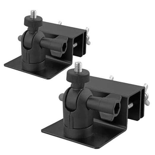 2-Pack Adjustable Gutter Mounts for Solar Panels & Security Cameras, Black