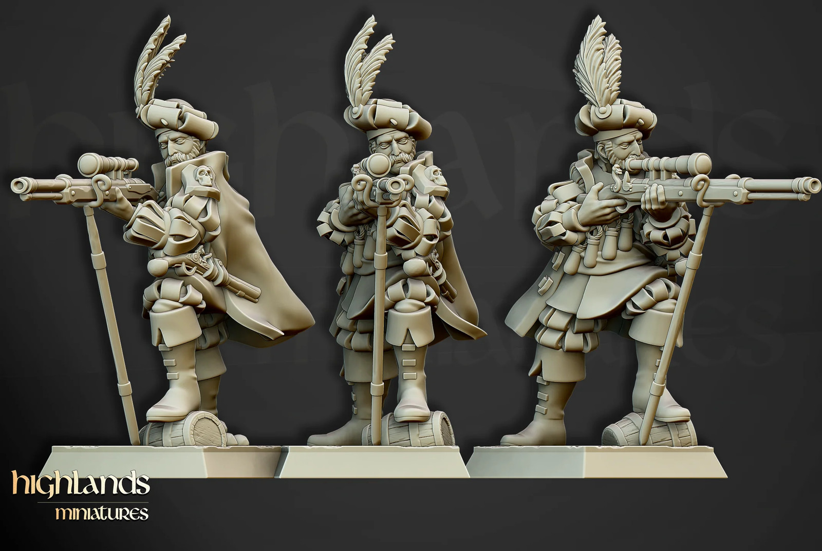 Otto von Schrute - Firing - 28-32mm Sunland - Resin Tabletop Miniature