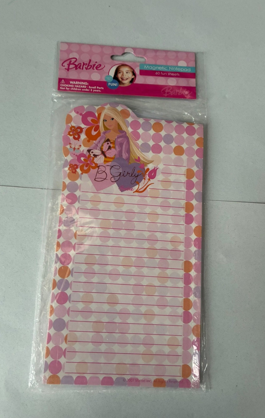 Barbie Magnetic Notepad B Girly 2007 new 60 sheets
