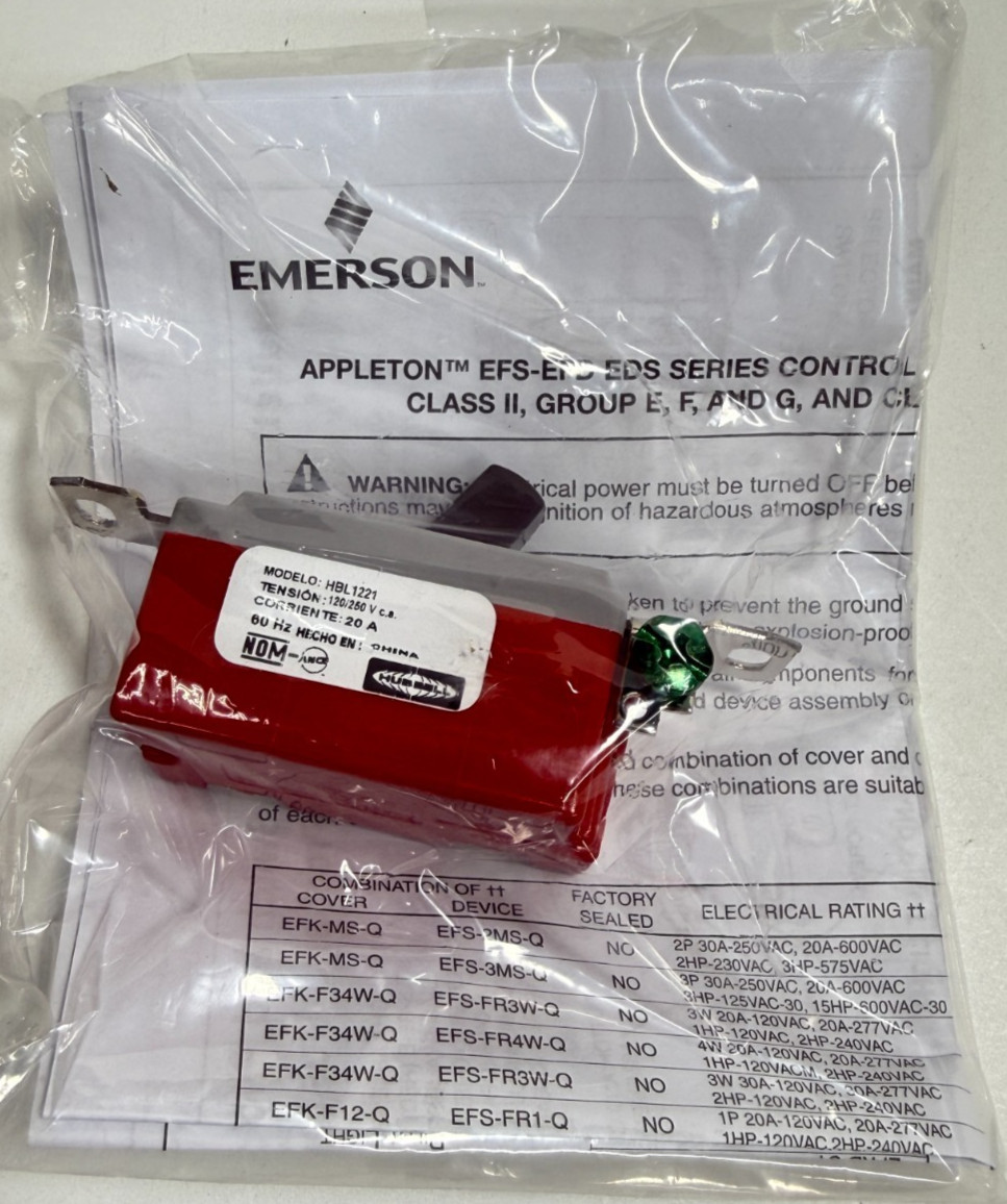 APPLETON EDSF12 + EFSFR1Q + EDS271 = EDS2129 20A Explosionproof Switch Assembly