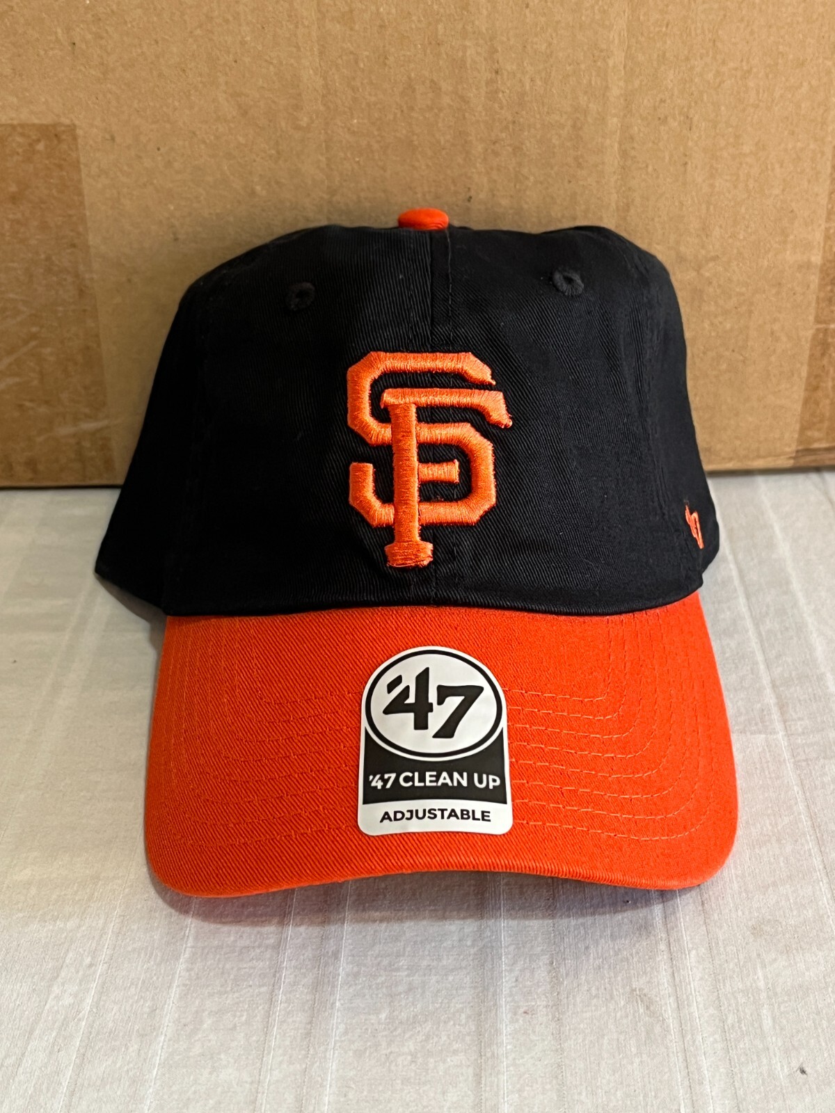San Francisco Giants MLB '47 Brand Black Two Tone Clean Up Adjustable Hat