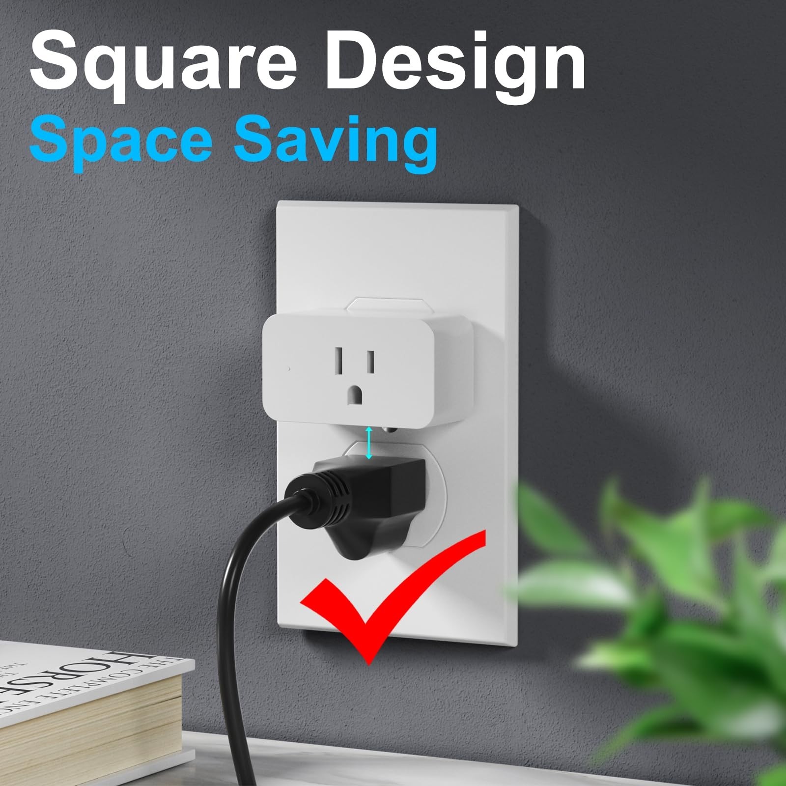 4 Pack WiFi Smart Plug, Compatible with Alexa & Google Home, Timer Socket