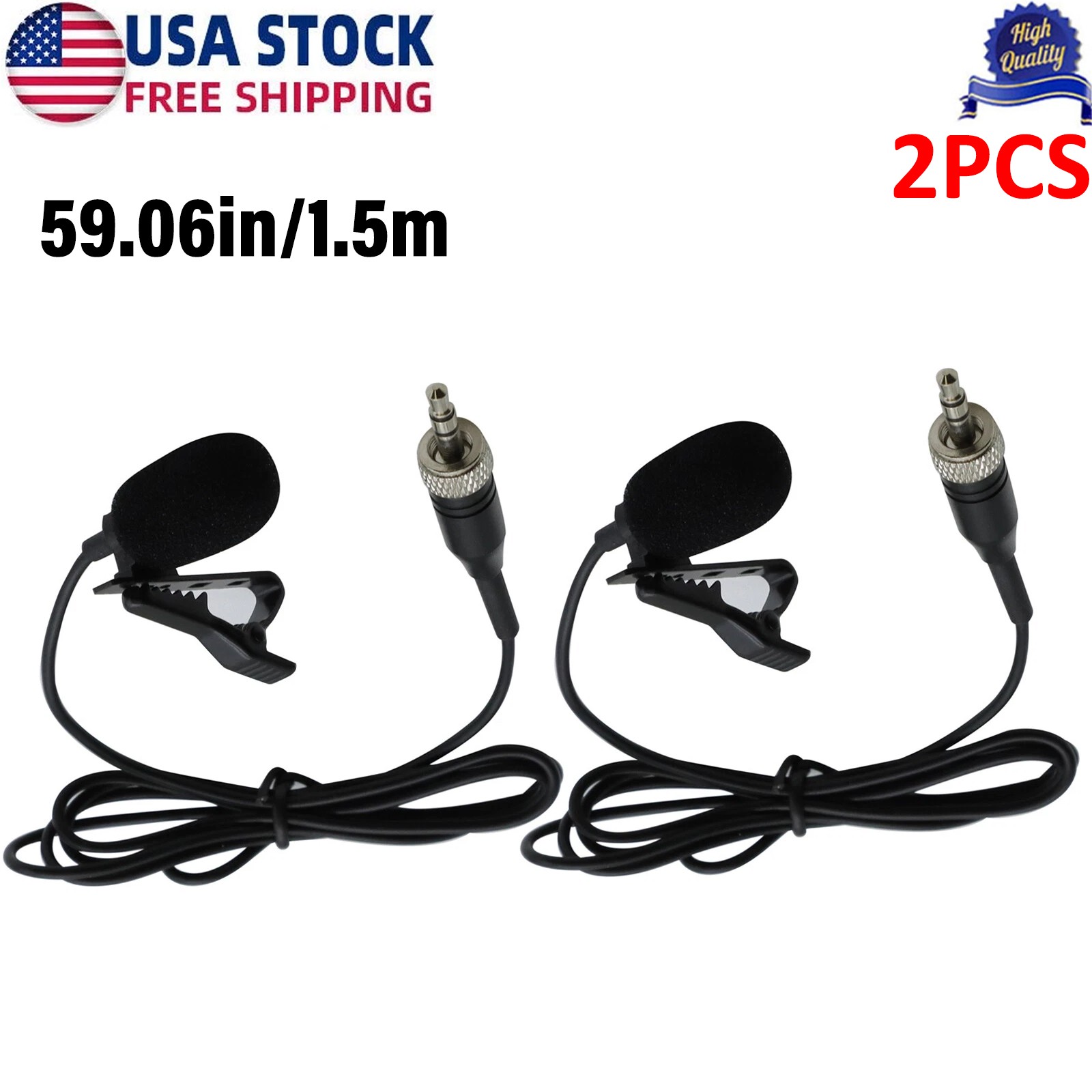 2Pack Lapel Lavalier Microphone for Sennheiser EW100 SK100 G1 G2 G3 MKE2 EK2000