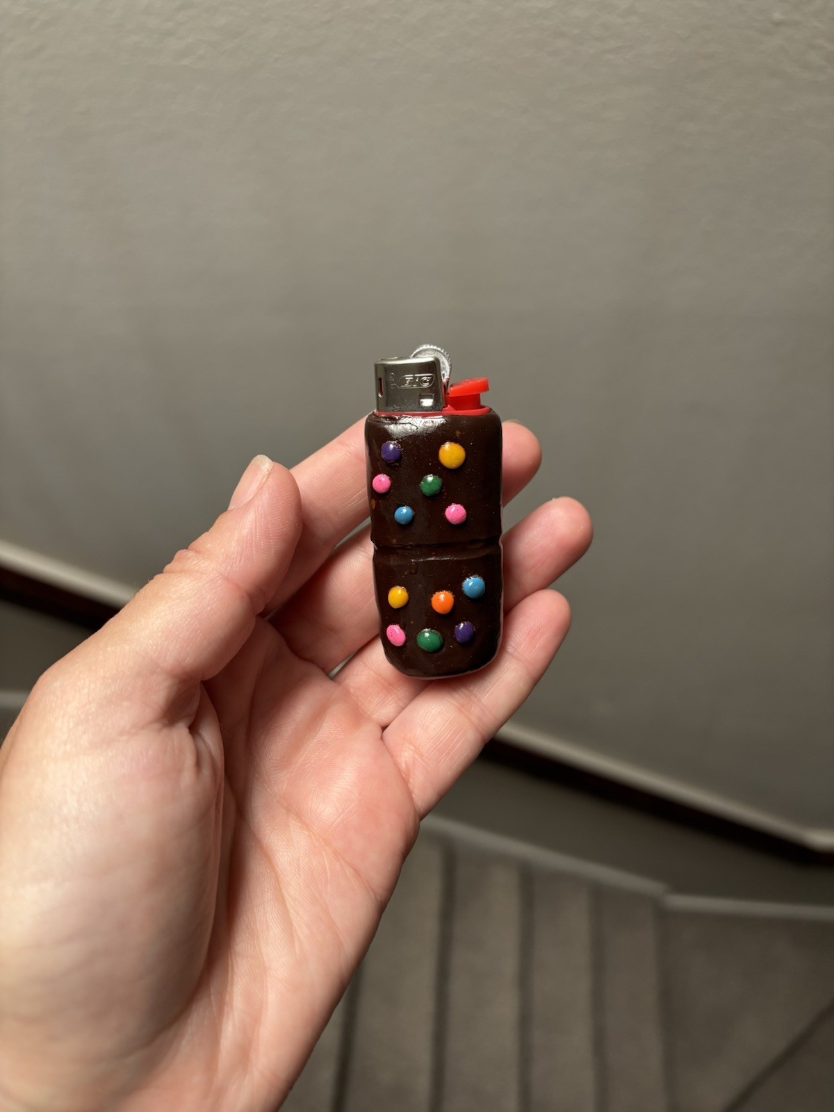 Cosmic Brownie Lighter Polymer Clay Case and Lighter Art