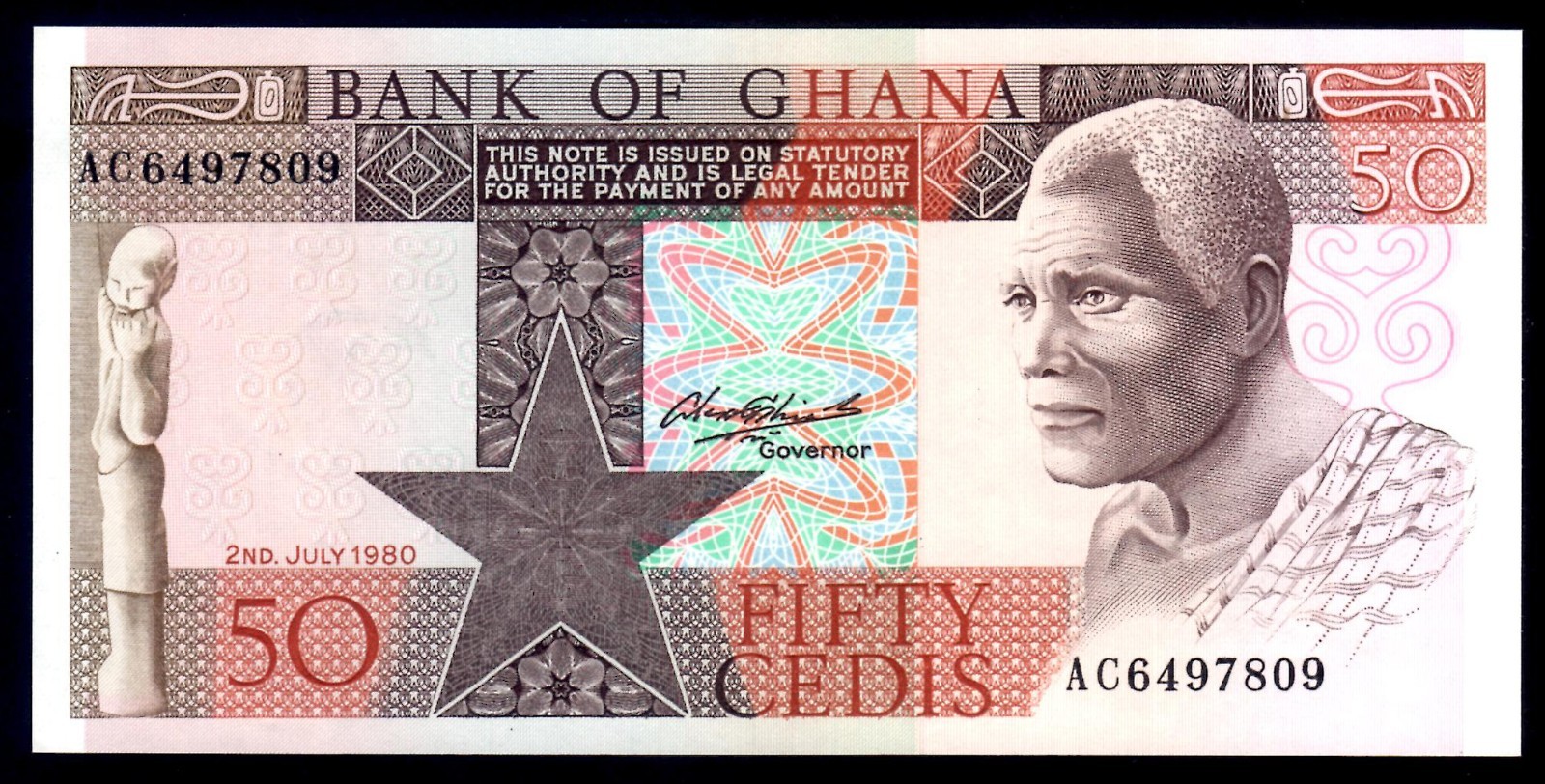Ghana 50 Cedis, 1980, P22b Mint Unc